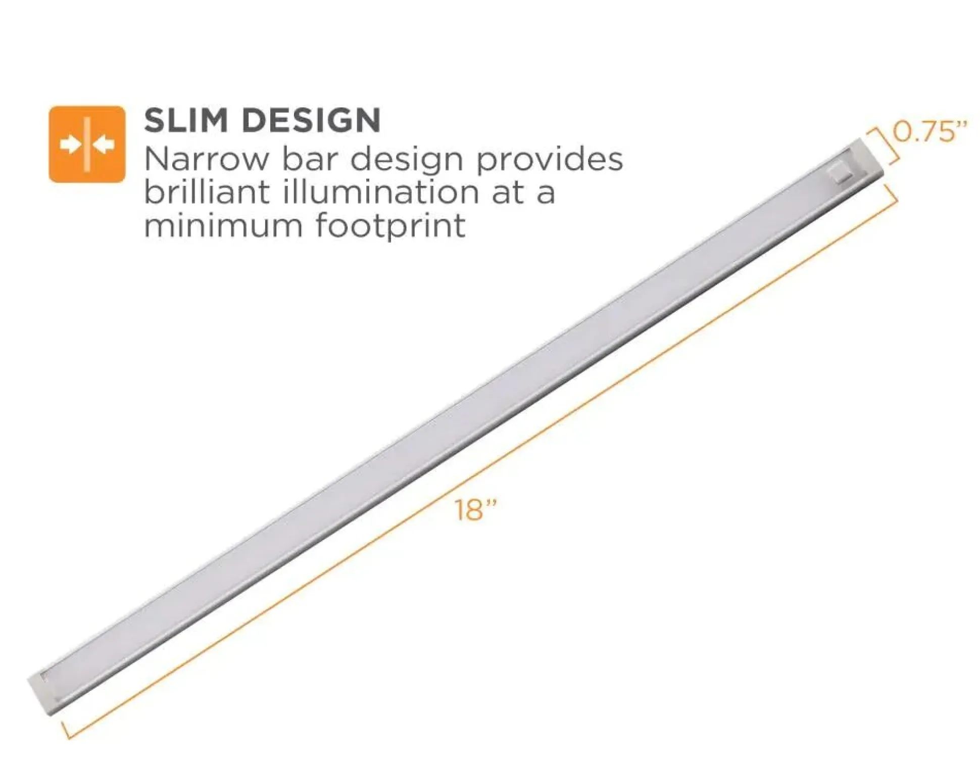 1-Bar LED Under Cabinet Lighting Kit, Warm White, 18"