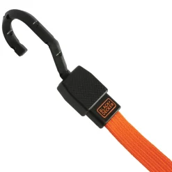 Black/Orange 48" Flat Bungee Cord Straps, 2 Pack