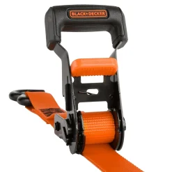 Black/Orange 1" x 10' Ratchet Tie Down Straps with Ergonomic Handles (2,500 lb Break Strength) for Securing Cargo, 4 Pack