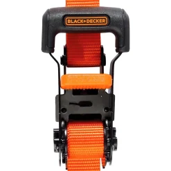 Black/Orange 1" x 10' Ratchet Tie Down Straps with Ergonomic Handles (2,500 lb Break Strength) for Securing Cargo, 4 Pack