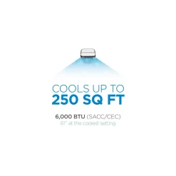 6,000 BTU SACC/CEC (10,000 BTU ASHRAE) Portable Air Conditioner with Remote Control