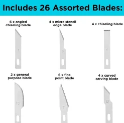 Craft Hobby Knife Kit with 26 Assorted Blades and Cutting Mat