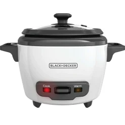 3-Cup Electric Rice Cooker With Keep-Warm Function, White