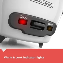 3-Cup Electric Rice Cooker With Keep-Warm Function, White