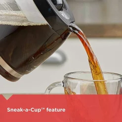 12-Cup Switch Coffee Maker, Duralife Glass Carafe, Black