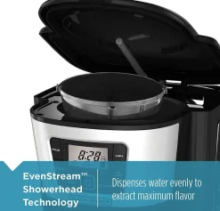 12-Cup Thermal Coffeemaker; Black/Silver