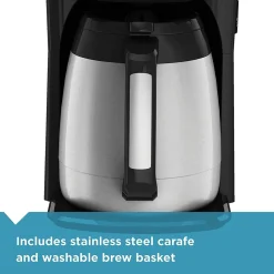 12-Cup Thermal Coffeemaker; Black/Silver