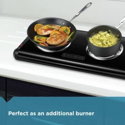 Double Burner Portable Buffet Range, 1000W and 500W Burners