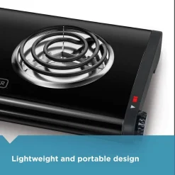 Double Burner Portable Buffet Range, 1000W and 500W Burners