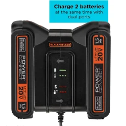 Dual Charger Station with 2 LED Indicators, Compatible with 20V Batteries, Fast Power Tool Battery Chargers, Tool Only