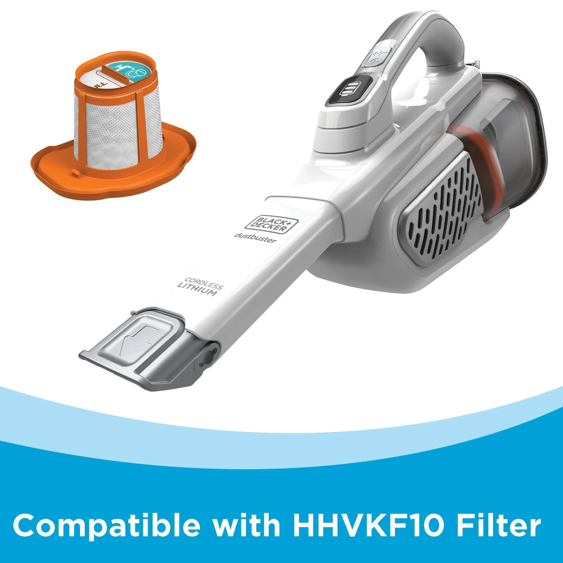dustbuster® Handheld Vacuum, Cordless, AdvancedClean+™, White, Extra Long Crevice Tool