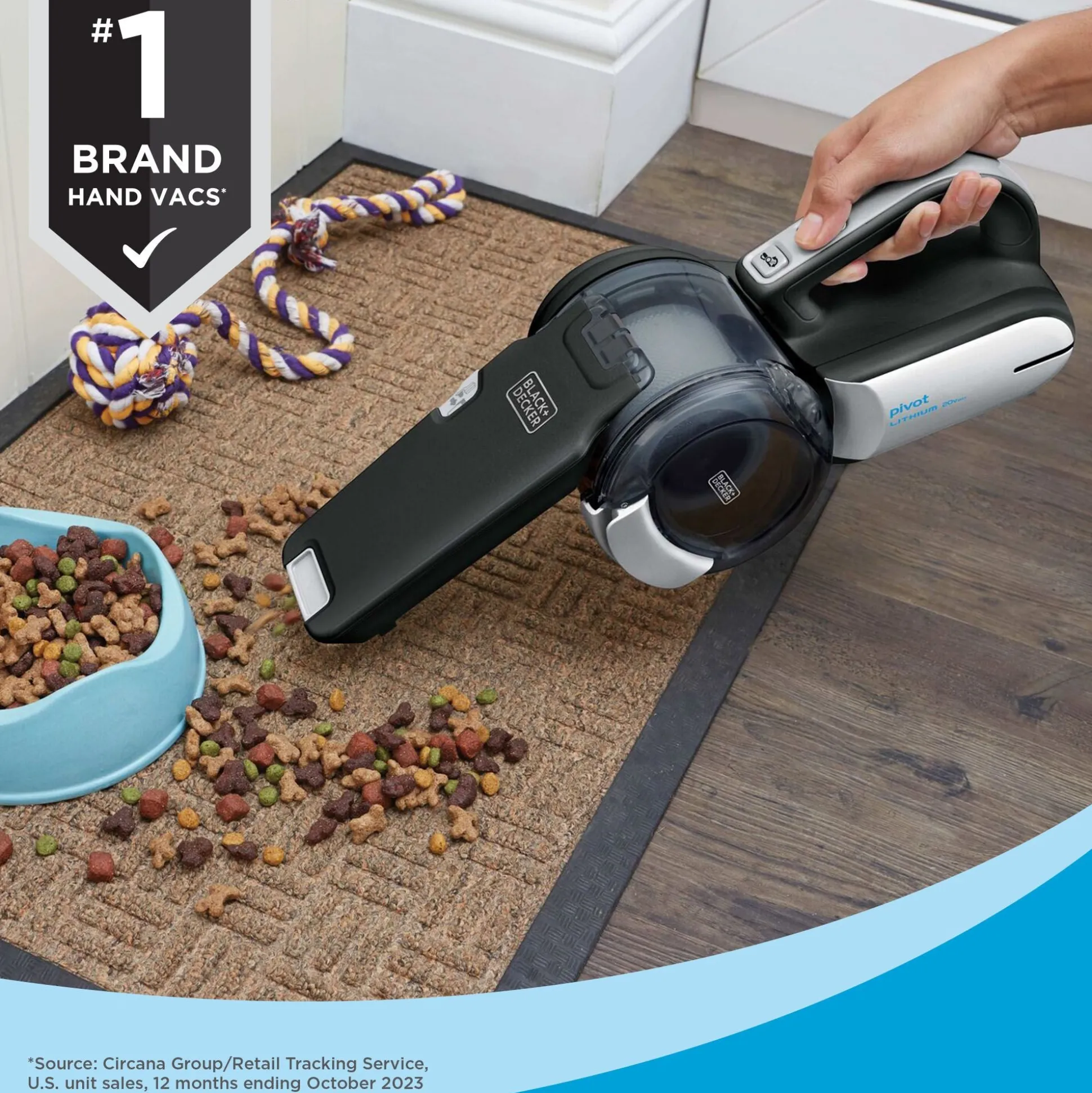 dustbuster® PIVOT VAC™ Cordless Handheld Vacuum, Extendible Crevice Tool, Pivot Nozzle, Strong Suction
