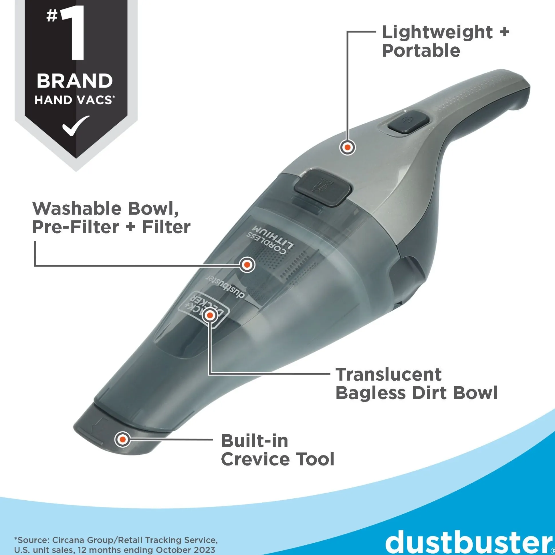 dustbuster® QuickClean™ Cordless Hand Vacuum, Gray