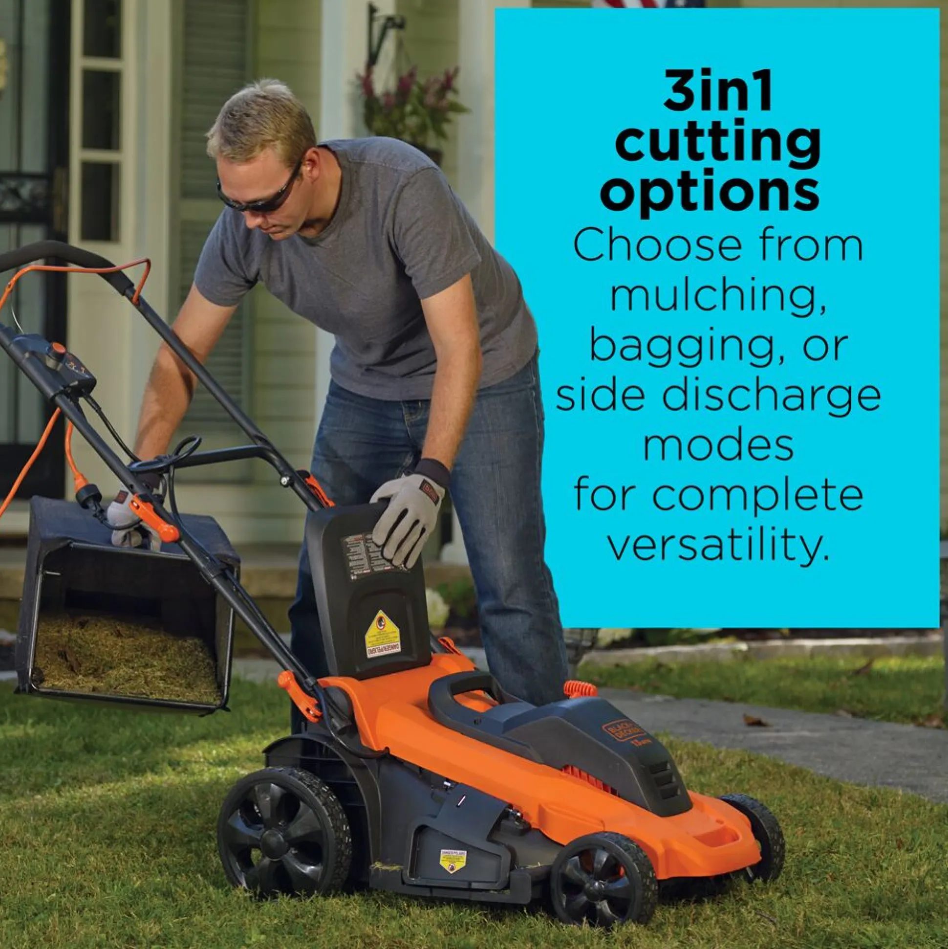 Electric Lawn Mower, Corded, 13-Amp, 20-Inch