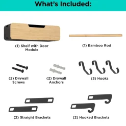 Hanging / Magnetic Rack System Shelf With Door W/Brackets (T)