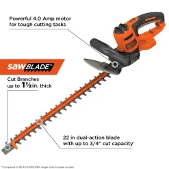 Hedge Trimmer With Sawblade, Electric, 22-Inch