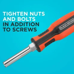 6-In-1 Multibit Screwdriver, Two-Sided Bits Including Phillips, Slotted, Nut Drivers