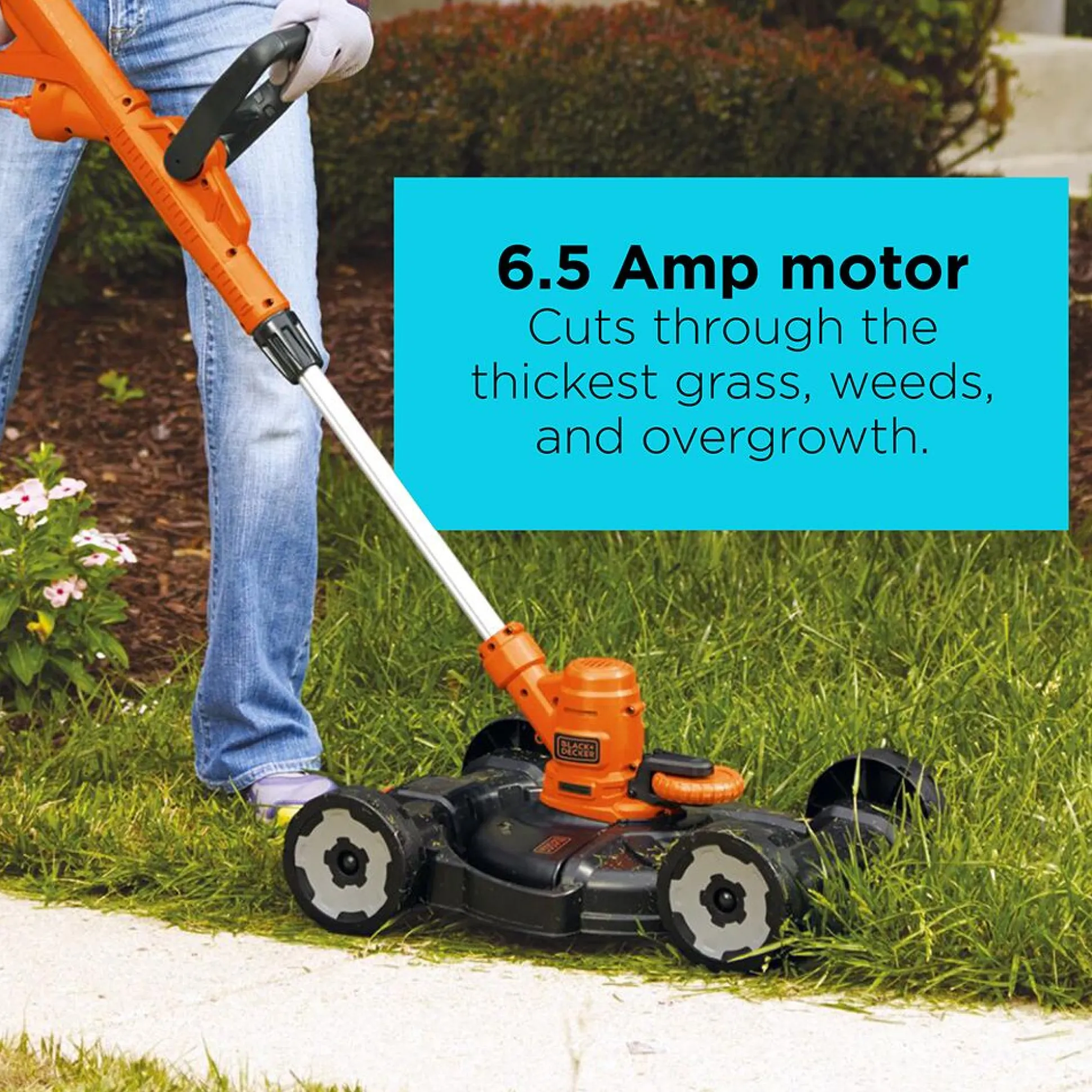3-in-1 String Trimmer/Edger & Lawn Mower, 6.5-Amp, 12-Inch, Corded