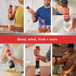 kitchen wand™ Cordless 6 in 1 Immersion Blender & Kitchen Multi-tool, Red