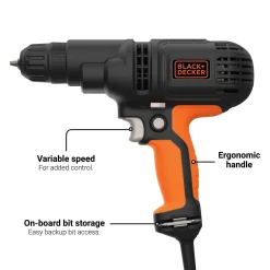 Power Drill, Corded, 5.5-Amp, 3/8-Inch