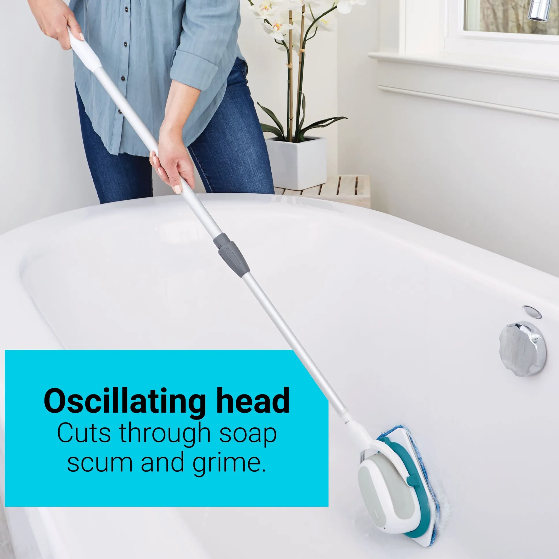scumbuster™ Pro™ Rechargeable Powered Scrubber with Extension Pole