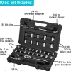 Socket Set, 40-Piece, Chrome, Carrying Case