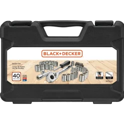 Socket Set, 40-Piece, Chrome, Carrying Case