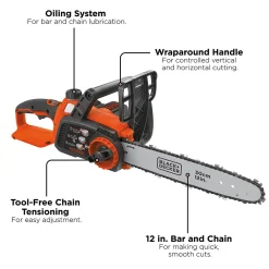 40V MAX* Cordless 12 Inch Chainsaw, Battery and Charger Included
