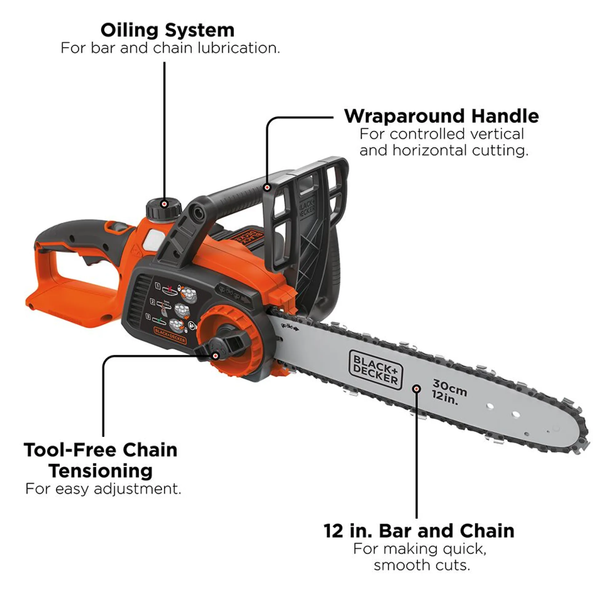 40V MAX* Cordless 12 Inch Chainsaw, Battery and Charger Included