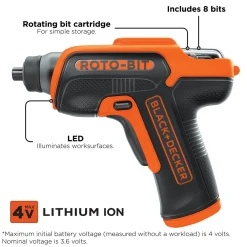 4V MAX* Cordless Screwdriver With Bit Storage