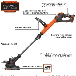 20V MAX* EASYFEED™ Cordless 12 Inch String Trimmer and Edger with 2 Batteries, Battery and Charger Included