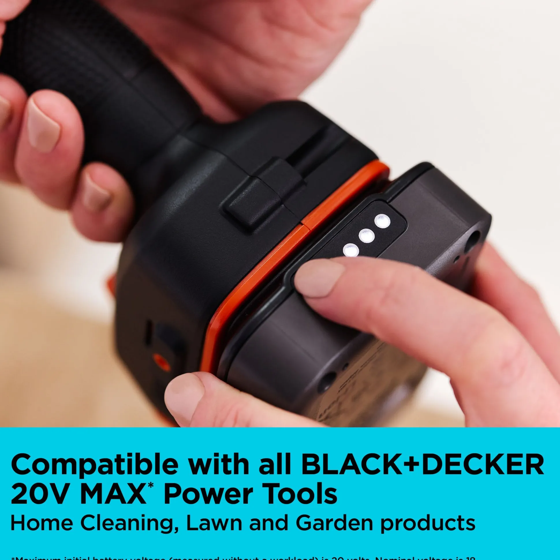 20V MAX* POWERCONNECT™ 2.0 Ah Battery with State of Charge Indicator Light