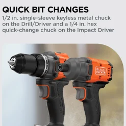 20V MAX* POWERCONNECT™ Cordless Brushless ½-in. Drill/Driver and ¼-in Hex Impact Driver Combo Kit (Battery & Charger Included)