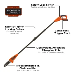20V MAX* POWERCONNECT™ Cordless 8 Inch Pole Pruning Saw, Battery and Charger Included