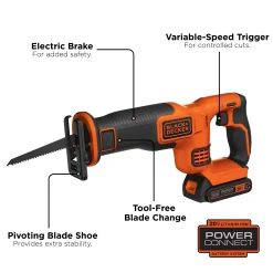 20V MAX* POWERCONNECT™ Cordless Variable Speed Reciprocating Saw, Battery and Charger Included