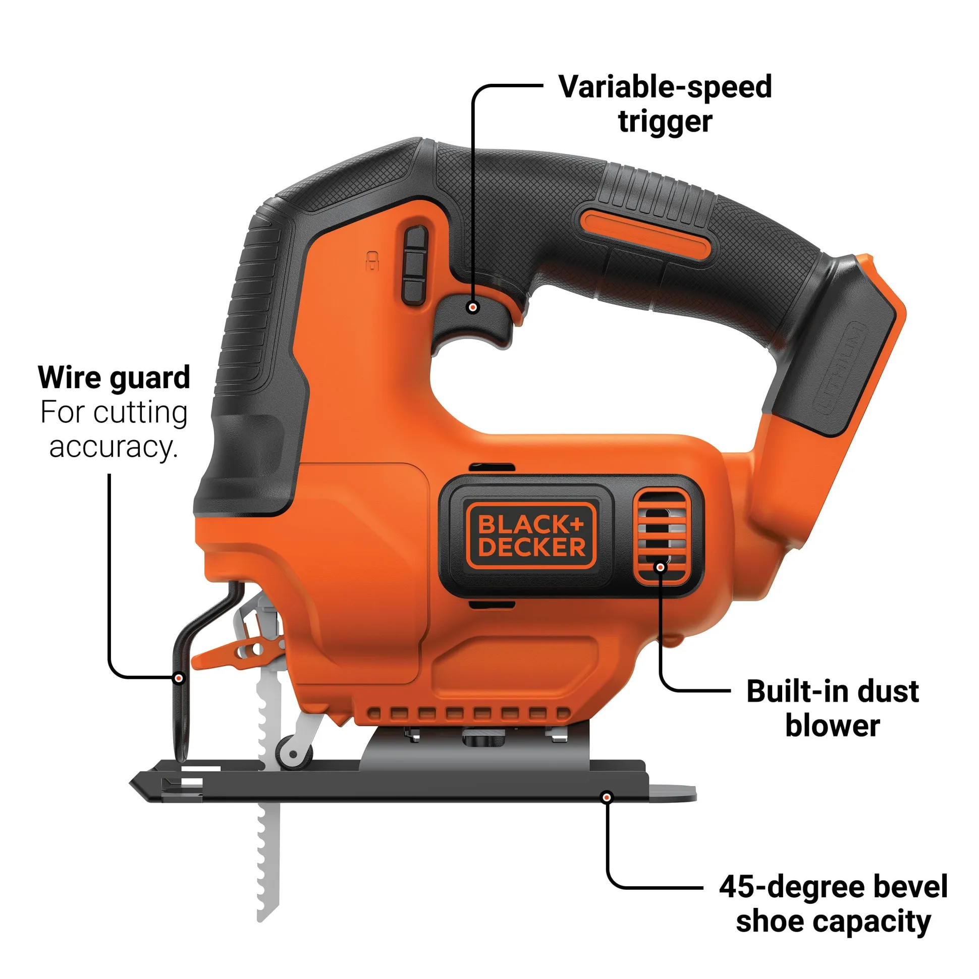 20V MAX* POWERCONNECT™ Cordless Variable Speed Jigsaw, Battery and Charger Not Included