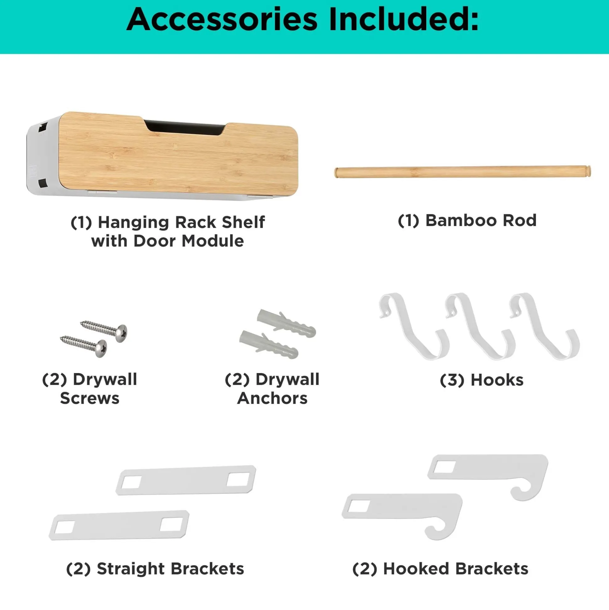 White Hanging / Magnetic Rack System-Shelf W/ Door