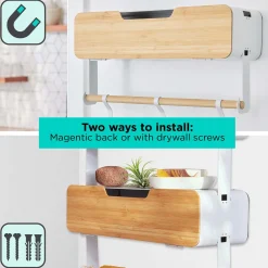 White Hanging / Magnetic Rack System-Shelf W/ Door
